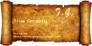 Trum Gergely névjegykártya